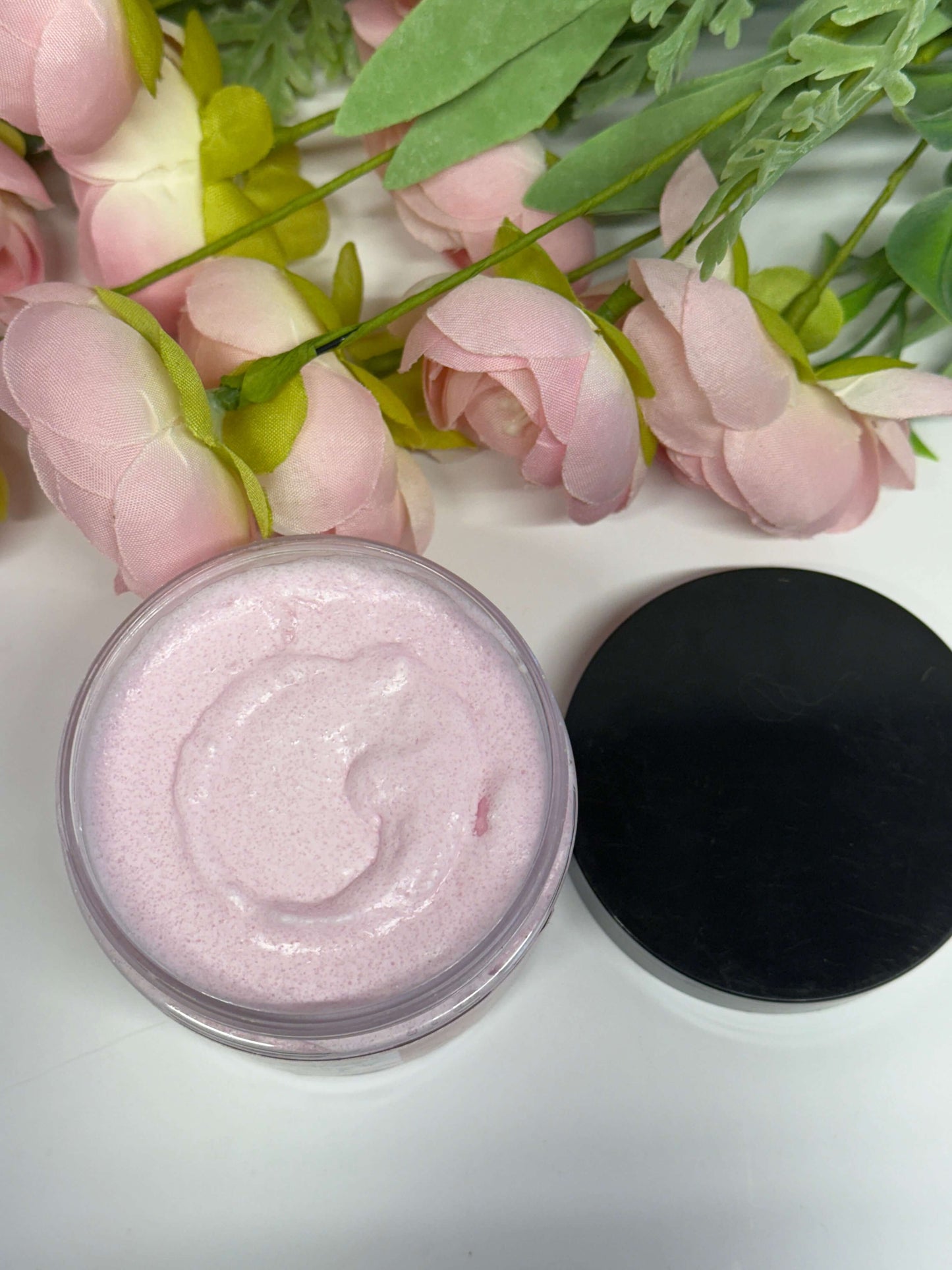 Handmade foaming sugar scrub for smooth, refreshed skin