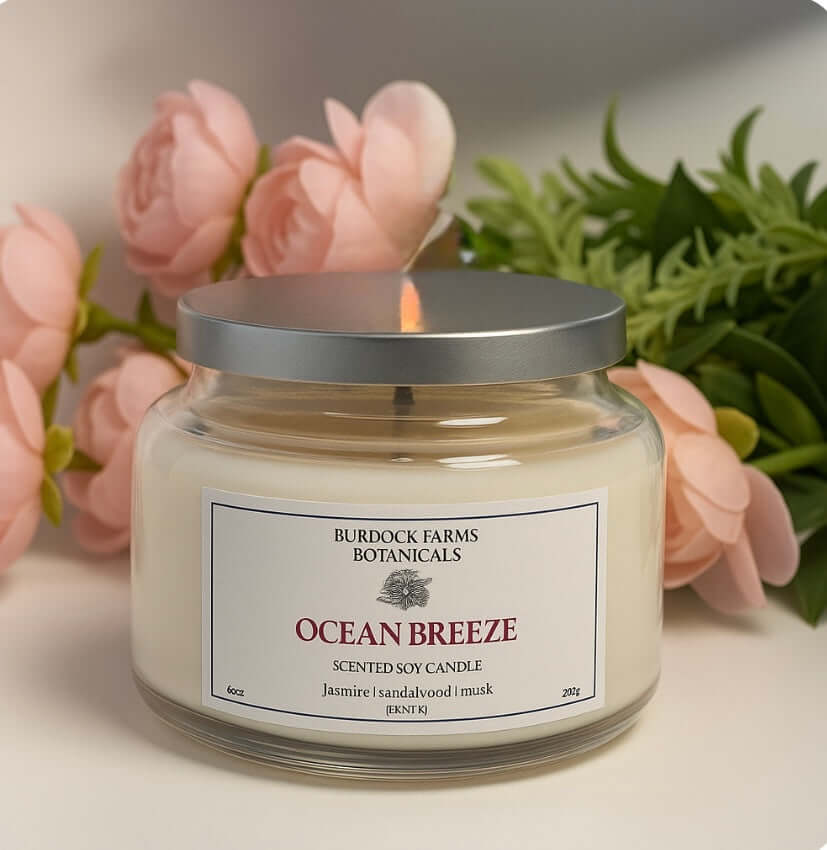 Natural coconut soy candle with calming fragrance