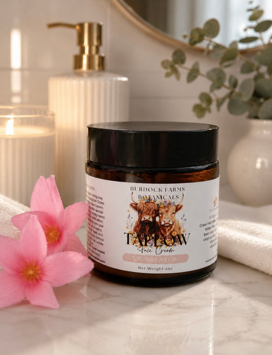 Whipped Grass Fed Tallow Face Cream Calendula Infused Natural Moisturizer All Skin Types