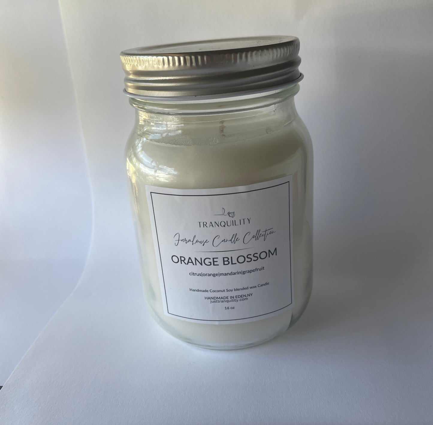 Mason Jar, 16 oz, Farmhouse kitchen candle.