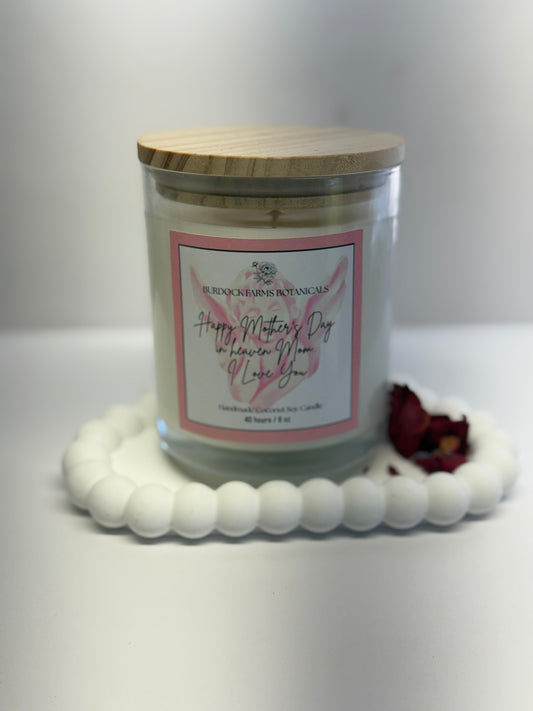 Mother's Day Seasonal collection-HAPPY MOTHER'S DAY in Heaven, mom...Memorial Candle