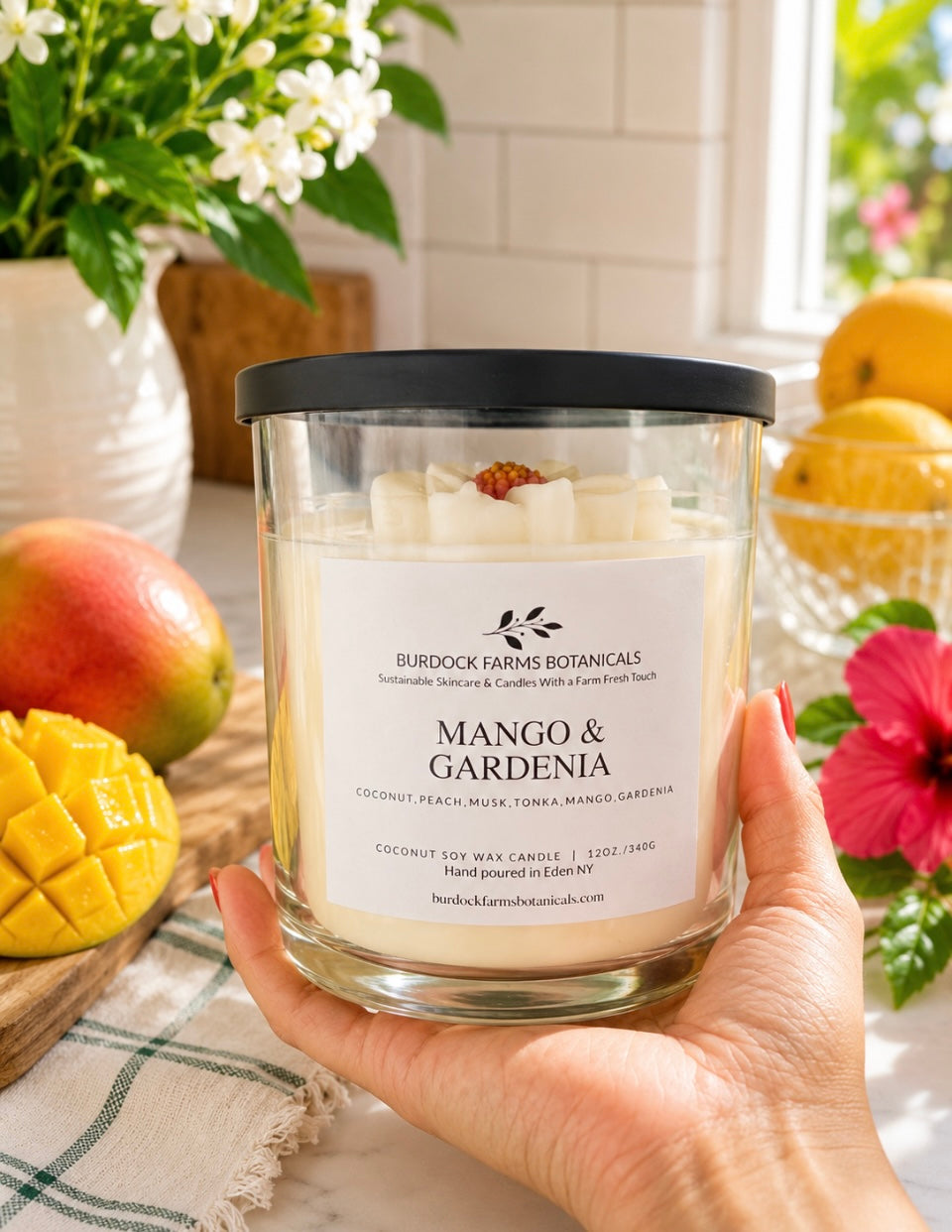 Summer Coconut Soy Candle Luxury Glass Lid Seasonal Hand Poured Candle