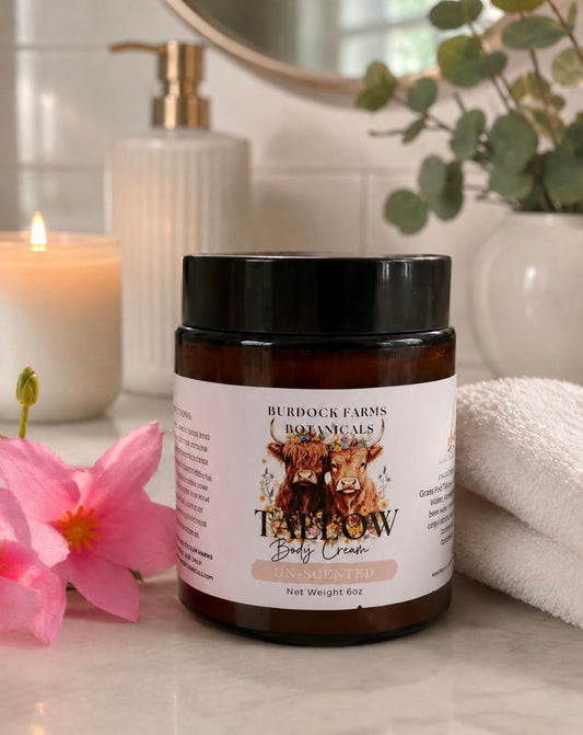 Grass Fed Tallow Body Lotion 2oz | Whipped Travel Size Moisturizer Calendula Infused | All Skin Types