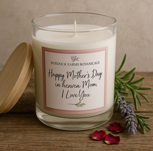 Mother's Day Seasonal collection-HAPPY MOTHER'S DAY in Heaven, mom...Memorial Candle