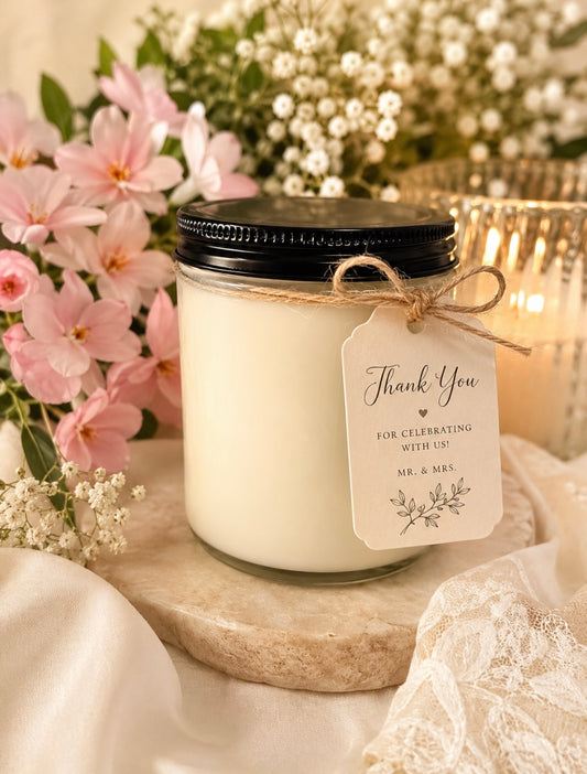 Handmade Wedding Favor Candle 9oz Custom Scented Candle